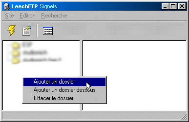 Création d'un signet sous Leech FTP