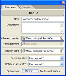 Propriétés du disque DVD